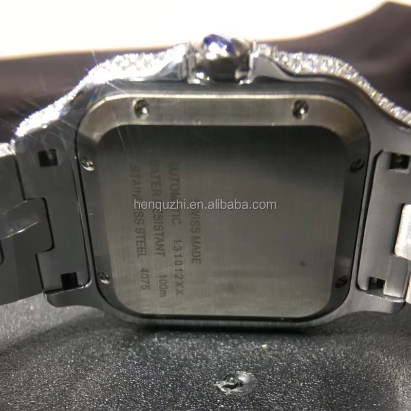 Luxe Premium Men'S Mechanical Watches VVS Moissanite D Color Gems Elegant Prestige Look Top-Tier Quality Luxury Accessories