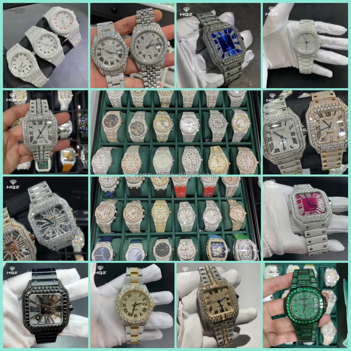 Luxe Premium Men'S Mechanical Watches VVS Moissanite D Color Gems Elegant Prestige Look Top-Tier Quality Luxury Accessories