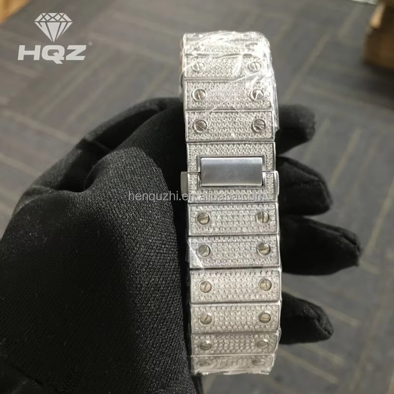 Luxe Premium Men'S Mechanical Watches VVS Moissanite D Color Gems Elegant Prestige Look Top-Tier Quality Luxury Accessories